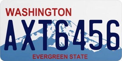 WA license plate AXT6456