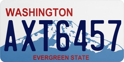 WA license plate AXT6457
