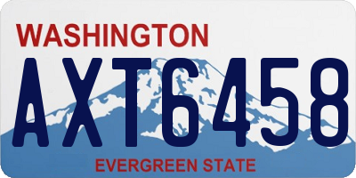 WA license plate AXT6458