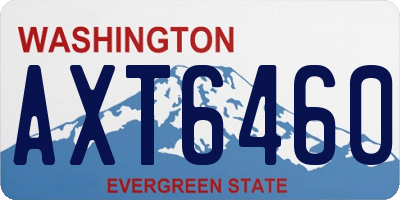 WA license plate AXT6460