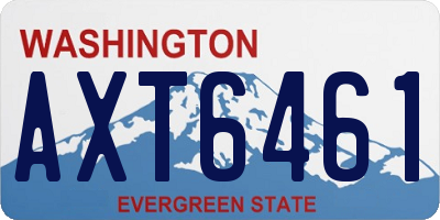 WA license plate AXT6461