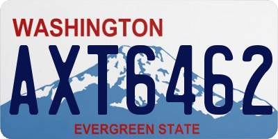 WA license plate AXT6462