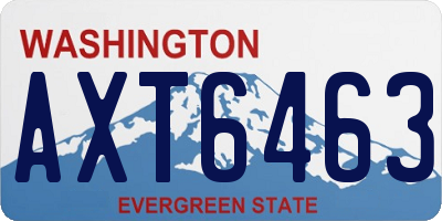 WA license plate AXT6463