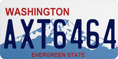 WA license plate AXT6464