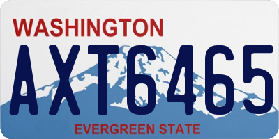 WA license plate AXT6465