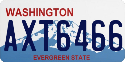 WA license plate AXT6466