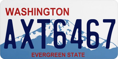 WA license plate AXT6467
