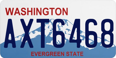 WA license plate AXT6468