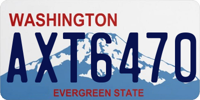 WA license plate AXT6470