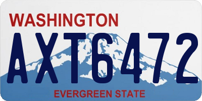 WA license plate AXT6472