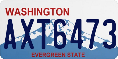 WA license plate AXT6473