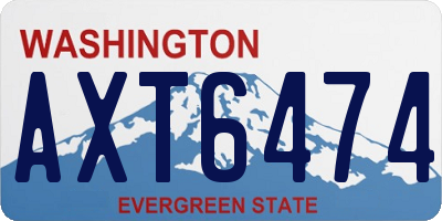 WA license plate AXT6474