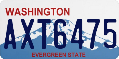 WA license plate AXT6475
