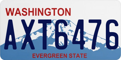 WA license plate AXT6476