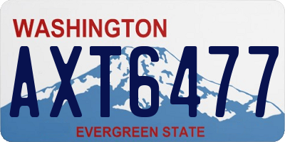 WA license plate AXT6477