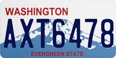 WA license plate AXT6478