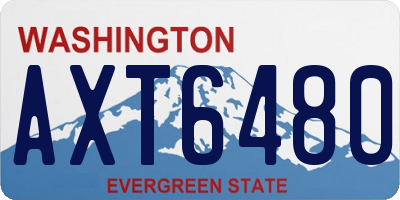 WA license plate AXT6480