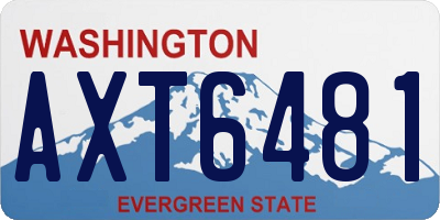 WA license plate AXT6481