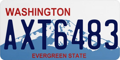 WA license plate AXT6483