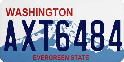 WA license plate AXT6484