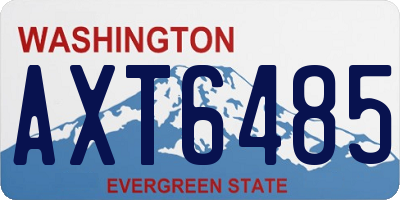 WA license plate AXT6485