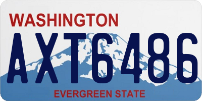 WA license plate AXT6486