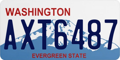 WA license plate AXT6487