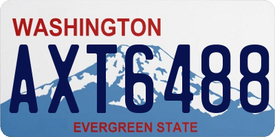 WA license plate AXT6488