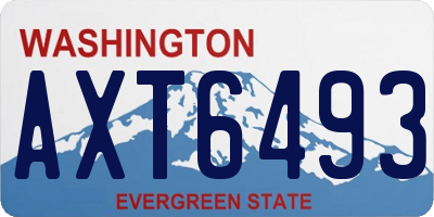 WA license plate AXT6493