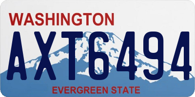 WA license plate AXT6494