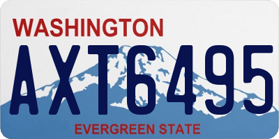WA license plate AXT6495