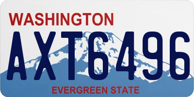 WA license plate AXT6496