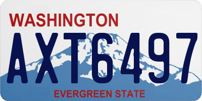 WA license plate AXT6497