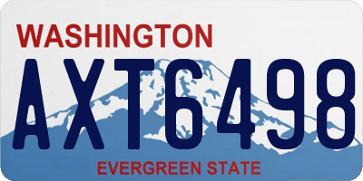 WA license plate AXT6498