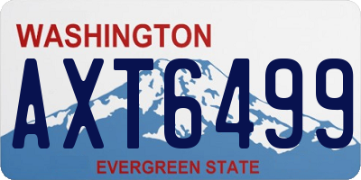 WA license plate AXT6499