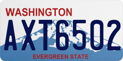 WA license plate AXT6502