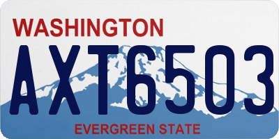 WA license plate AXT6503