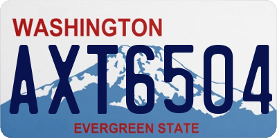 WA license plate AXT6504