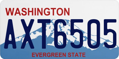 WA license plate AXT6505