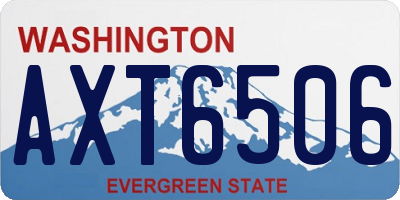 WA license plate AXT6506