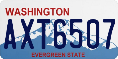 WA license plate AXT6507