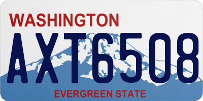 WA license plate AXT6508