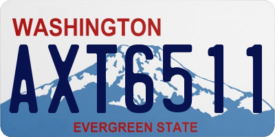 WA license plate AXT6511