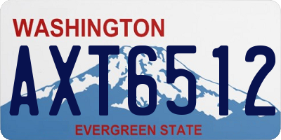 WA license plate AXT6512