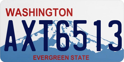 WA license plate AXT6513