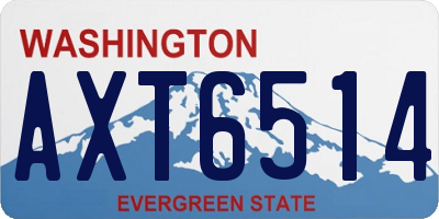WA license plate AXT6514