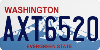 WA license plate AXT6520