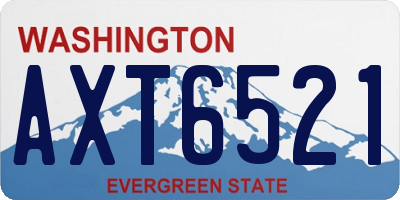 WA license plate AXT6521