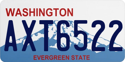 WA license plate AXT6522