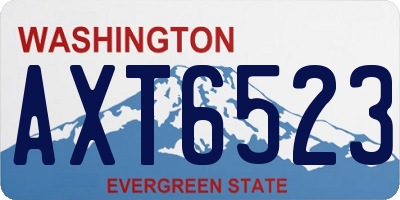 WA license plate AXT6523